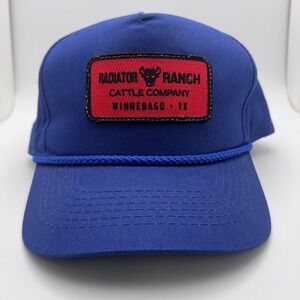 Radiator Ranch Cattle Company Winnebago TX Patch Cap / Hat Snapback‎ Blue Patch